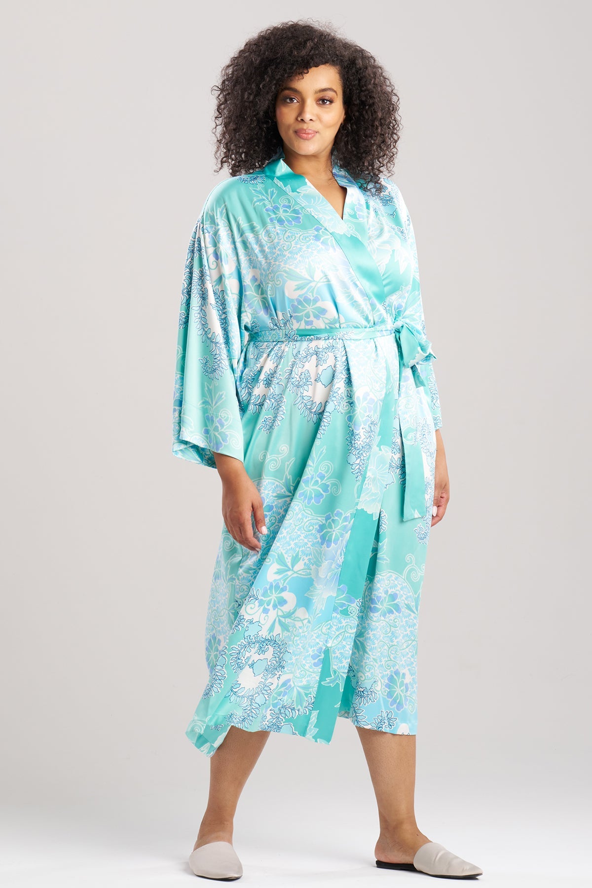 NATORI Flourish Printed Satin Robe