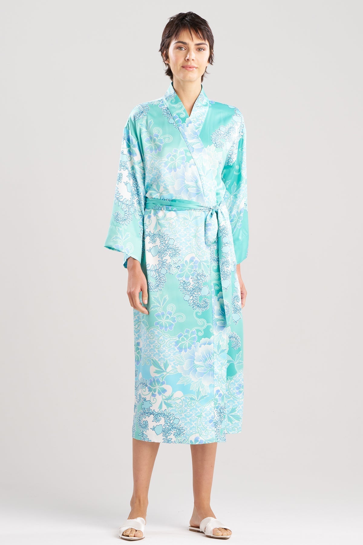 NATORI Flourish Printed Satin Robe