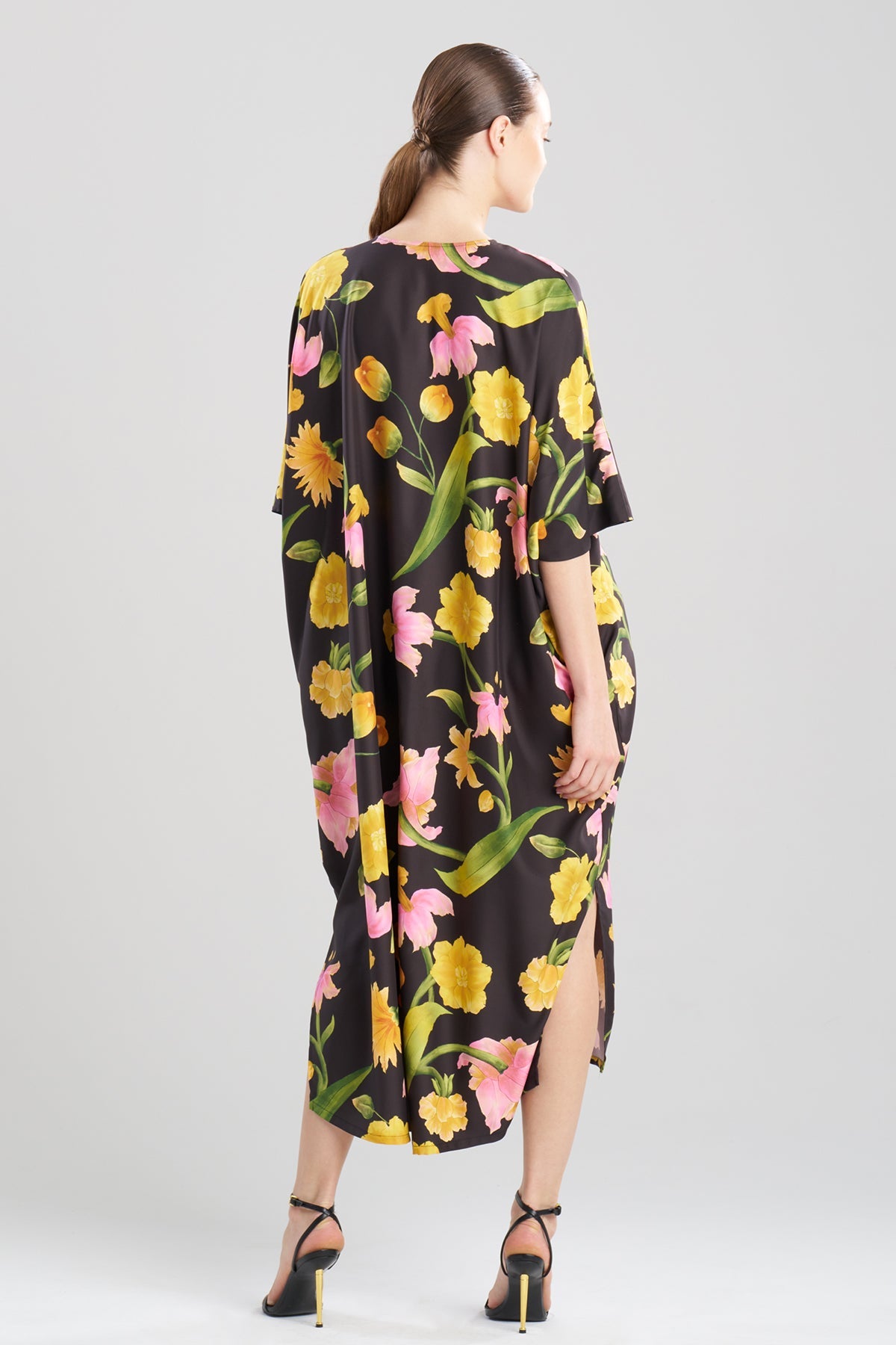 NATORI Solene Matte Charmeuse Zip Caftan