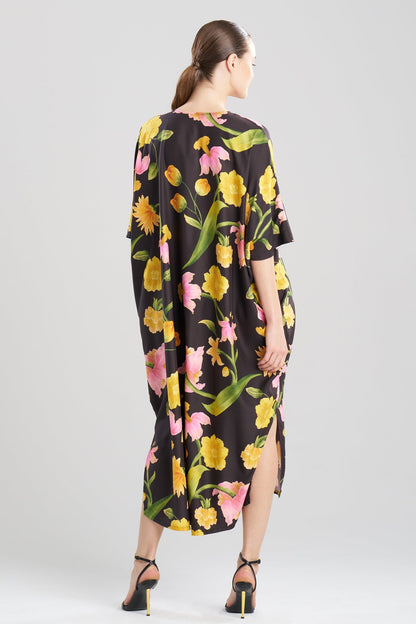 NATORI Solene Matte Charmeuse Zip Caftan
