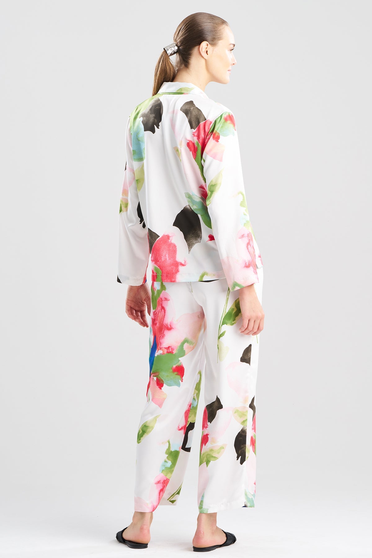 NATORI Calypso Printed Charmeuse Notch PJ