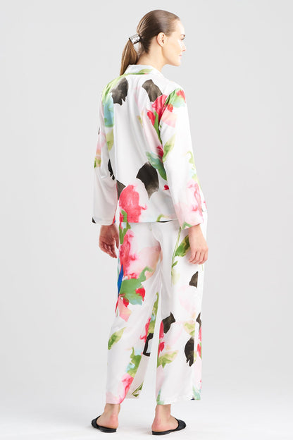 NATORI Calypso Printed Charmeuse Notch PJ