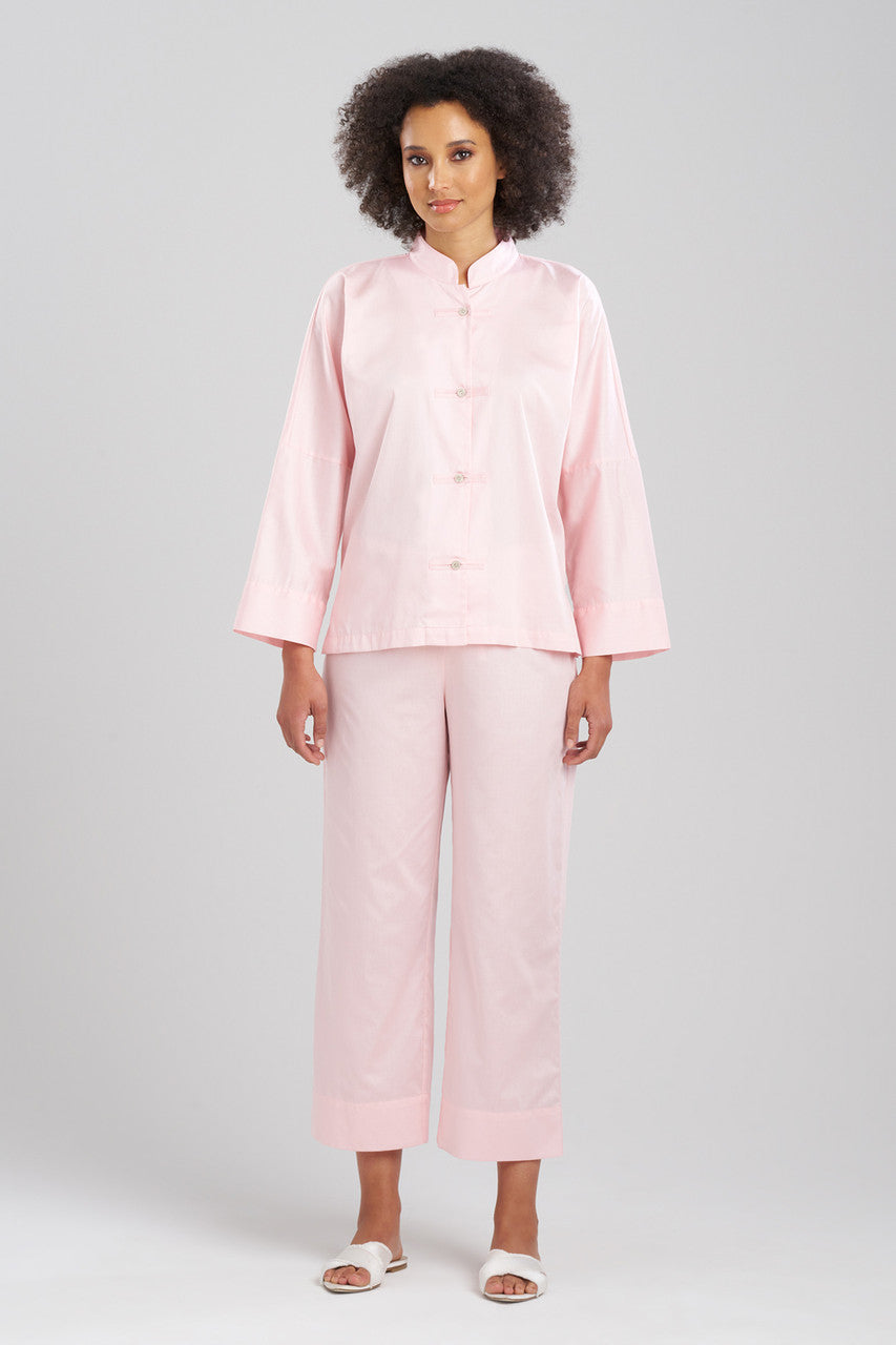 NATORI Buy Cotton Sateen Essentials Mandarin PJ in Blush Pink Online