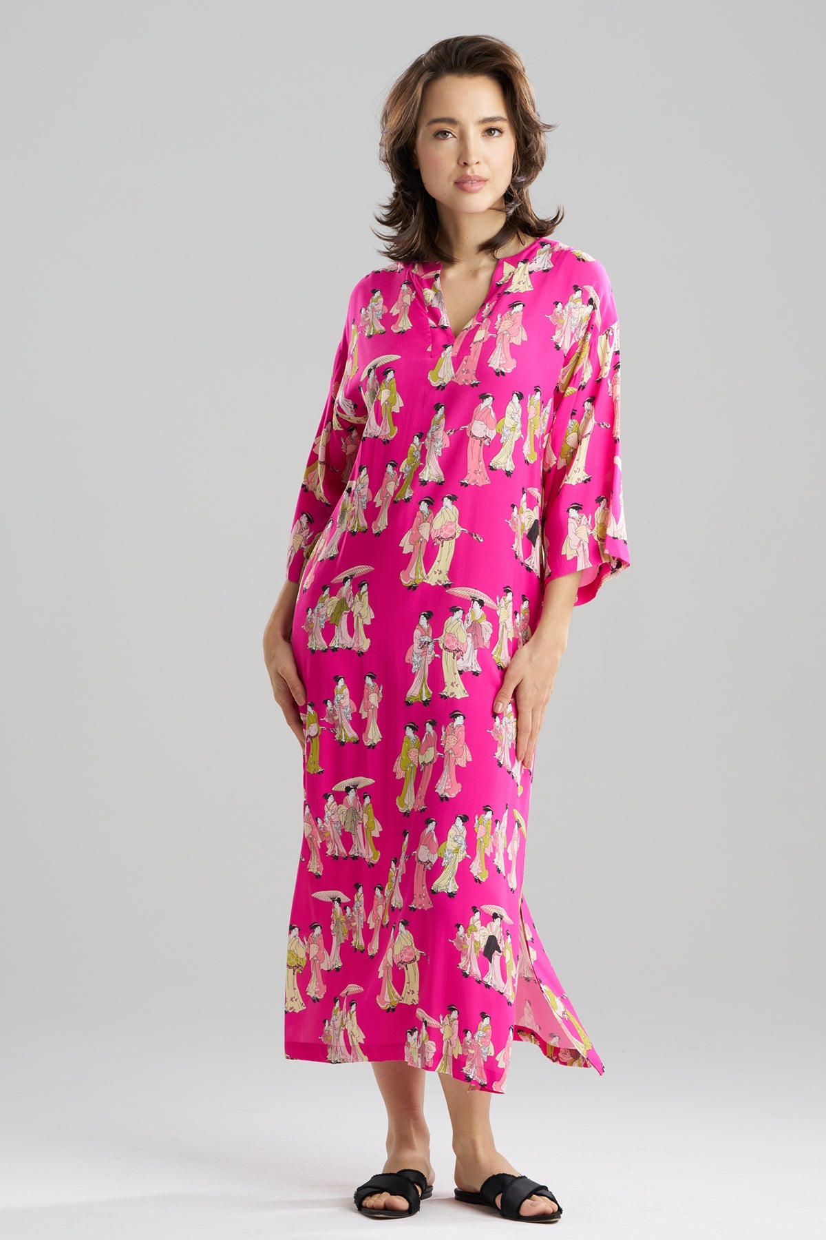 NATORI Geisha Challis Mandarin Caftan