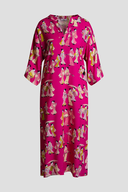 NATORI Geisha Challis Mandarin Caftan