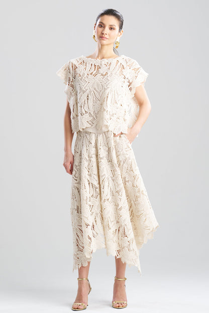 NATORI Crochet Lace Cotton Square Top