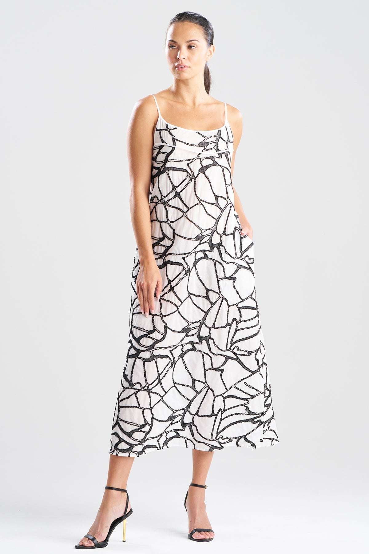 NATORI Butterfly Embroidery Cotton Sundress