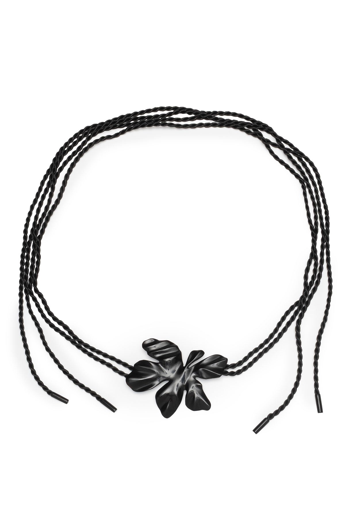 NATORI Peony Buffalo Horn Pendant Rope Belt
