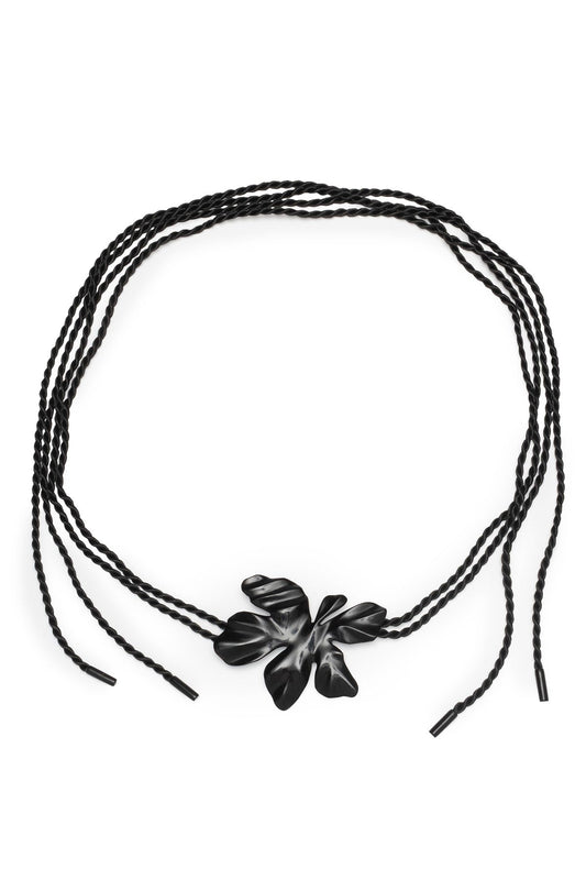 NATORI Peony Buffalo Horn Pendant Rope Belt