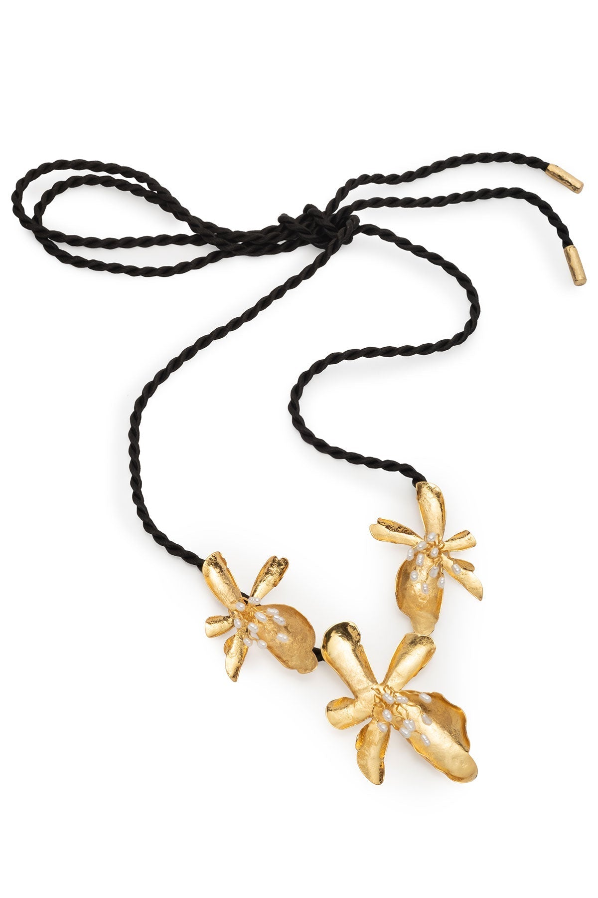 NATORI Fresh Water Pearl & Gold Plated Cluster Peony Necklace