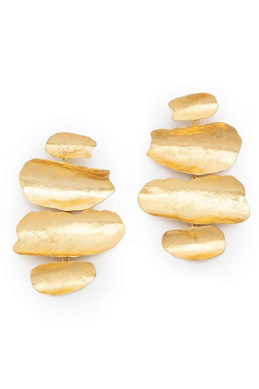 NATORI Aurea Gold Plated Drop Pierced Earrings