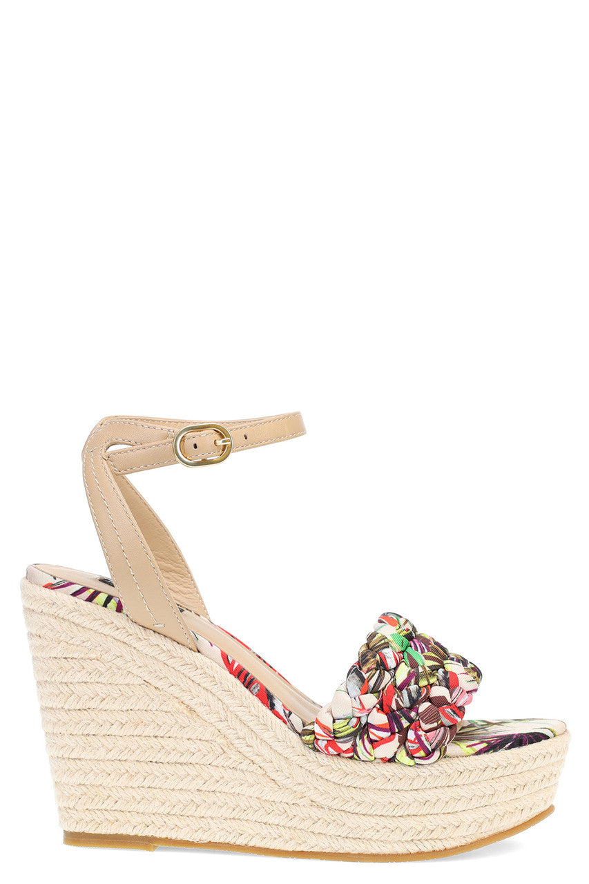 NATORI Buy Rae Tropical Braided Wedge Sandals in Natural Online