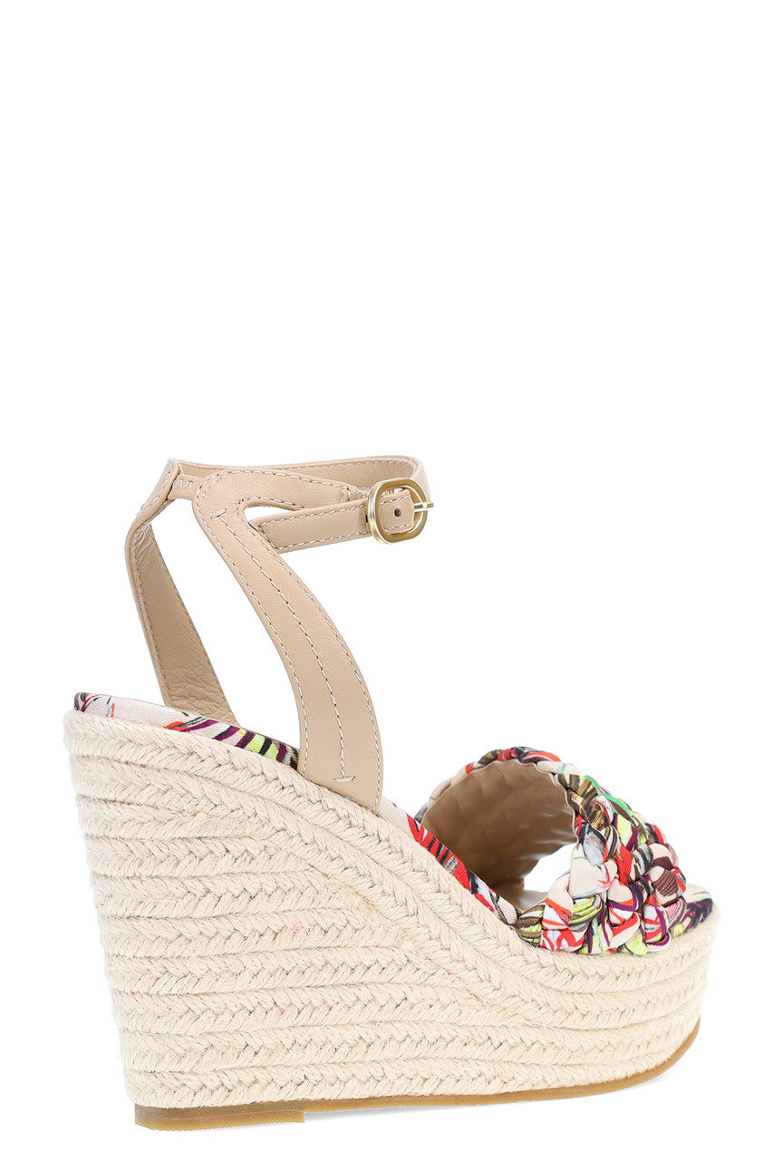 NATORI Buy Rae Tropical Braided Wedge Sandals in Natural Online
