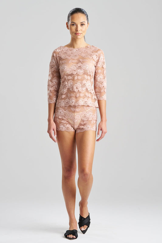 NATORI Buy Imagine Allover Lace Top in Rose Petal Online