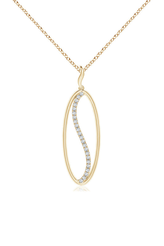 NATORI Buy Shangri-La Elliptical Yin-Yang 14K Gold and Diamond Pendant Necklace in 14K Yellow Gold Online