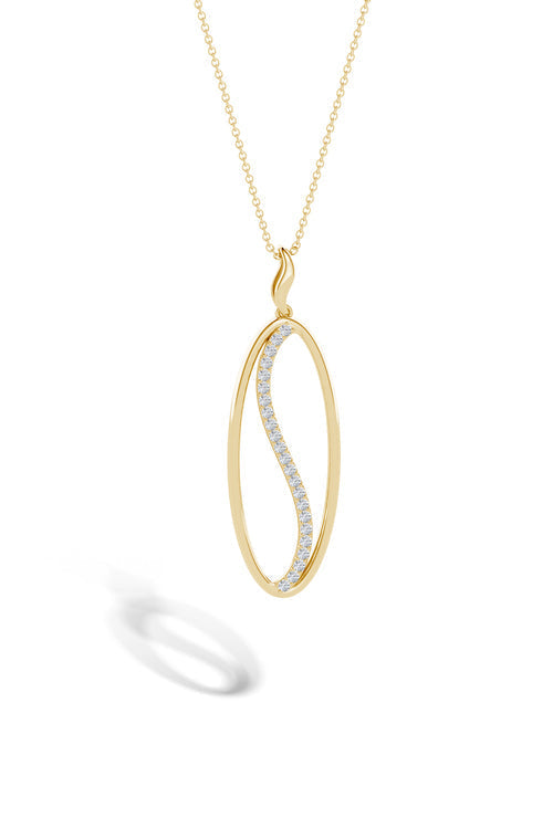 NATORI Buy Shangri-La Elliptical Yin-Yang 14K Gold and Diamond Pendant Necklace in 14K Yellow Gold Online