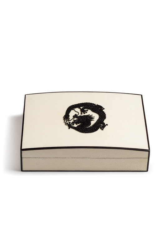 NATORI Buy Shagreen Dragon Box in White W/ Black Online