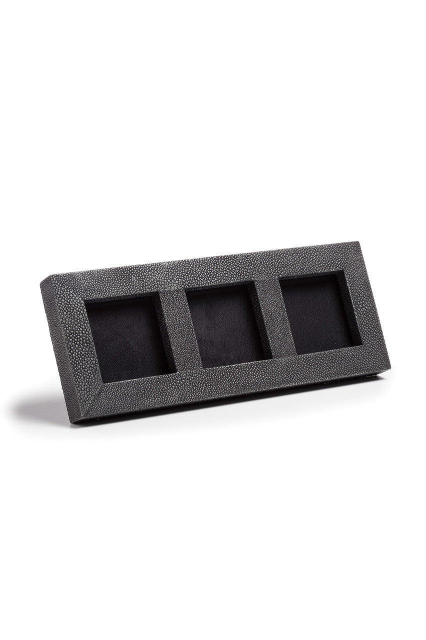NATORI Buy Shagreen Triple Photo Frame in Black Online