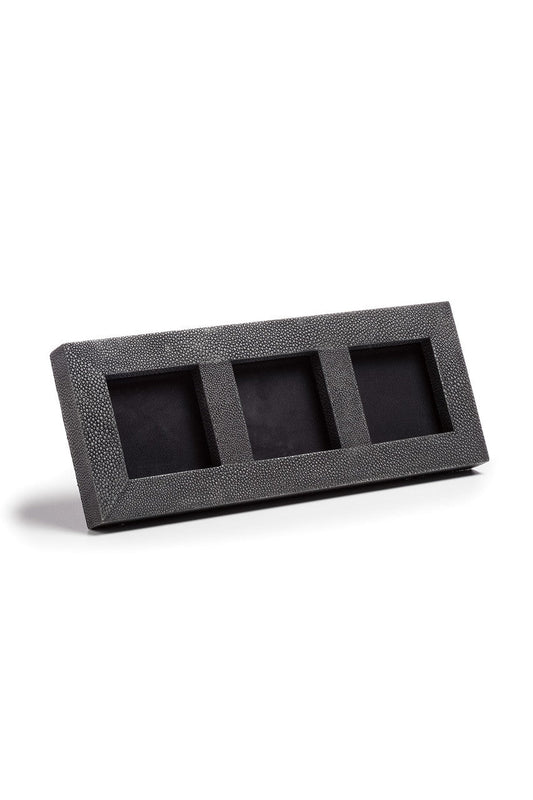 NATORI Buy Shagreen Triple Photo Frame in Black Online