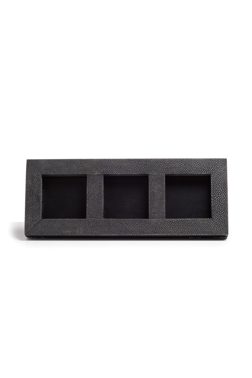NATORI Buy Shagreen Triple Photo Frame in Black Online