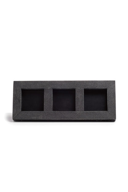 NATORI Buy Shagreen Triple Photo Frame in Black Online