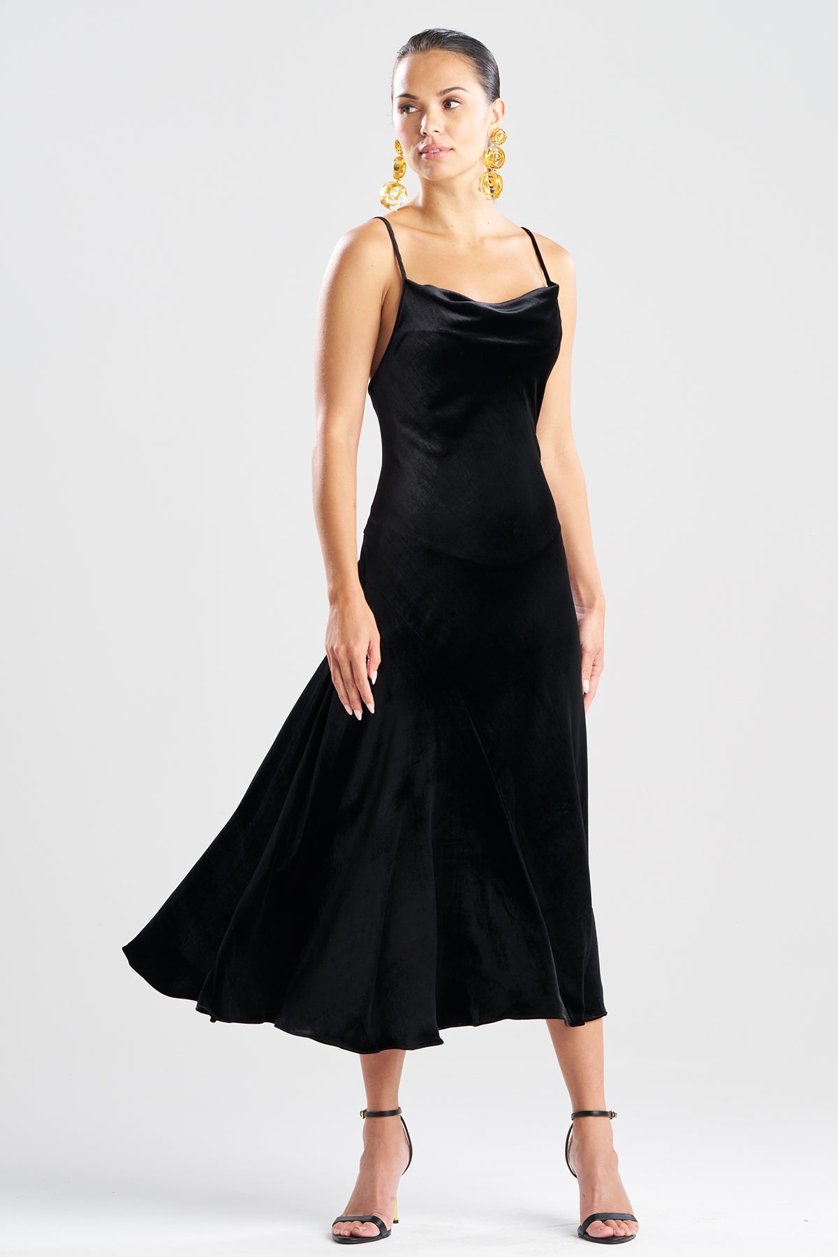NATORI Buy Couture Velvet Silk Slip Dress in Black Online