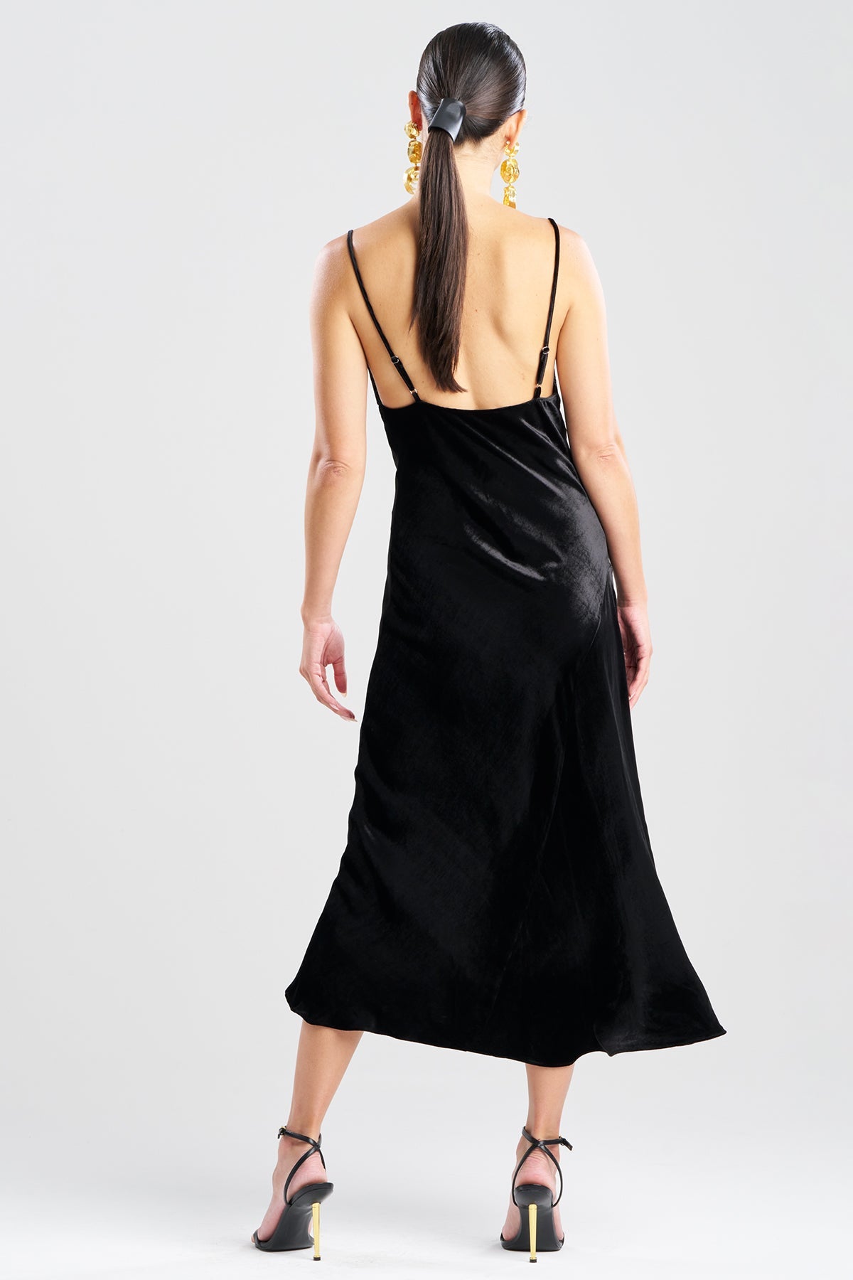 NATORI Buy Couture Velvet Silk Slip Dress in Black Online