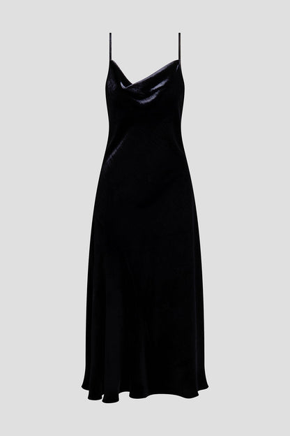 NATORI Buy Couture Velvet Silk Slip Dress in Black Online