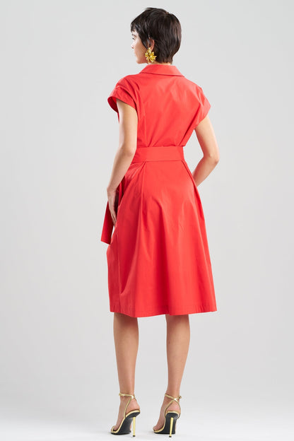 NATORI Tech Cotton Taffeta Shirtdress