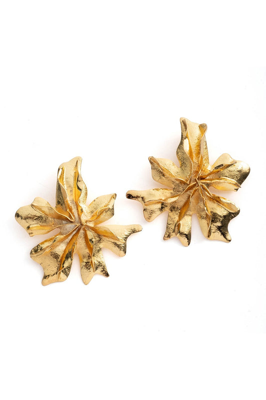 NATORI Gold Plated Brass Floral Earrings