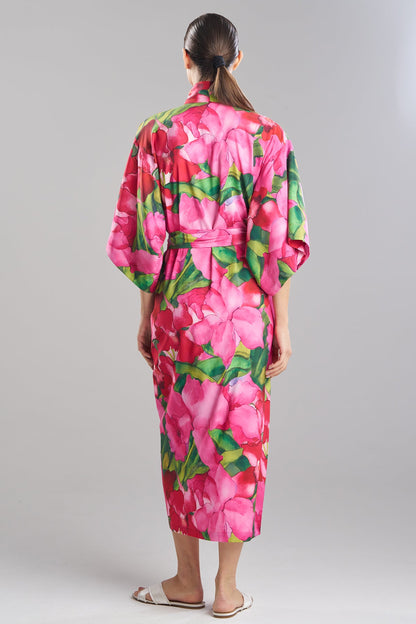 NATORI Isla Printed Satin Robe