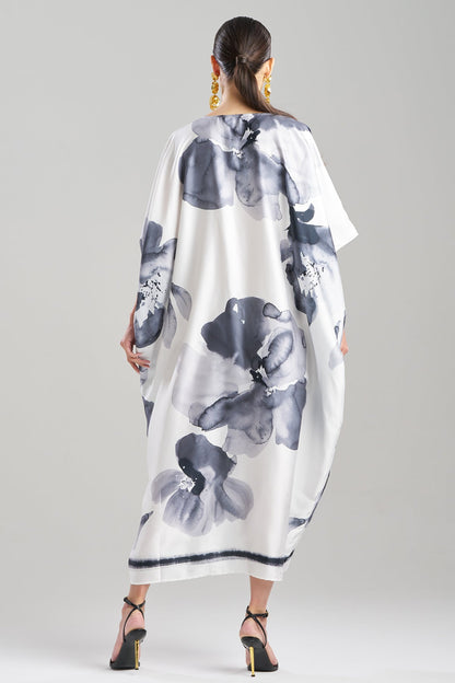 NATORI Aurelia Printed Satin Square Caftan