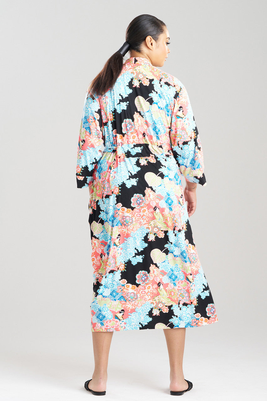 NATORI Buy Geisha Garden Knit Robe in Black Multi Online