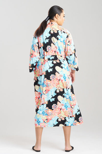 NATORI Buy Geisha Garden Knit Robe in Black Multi Online