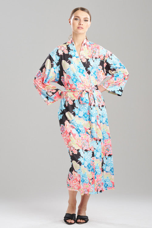 NATORI Buy Geisha Garden Knit Robe in Black Multi Online