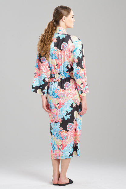 NATORI Buy Geisha Garden Knit Robe in Black Multi Online