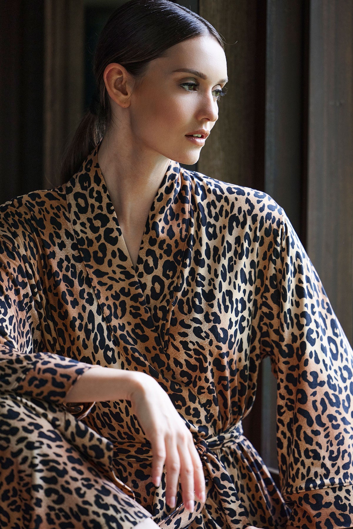 NATORI Exotic Animal Cozy Knit Robe