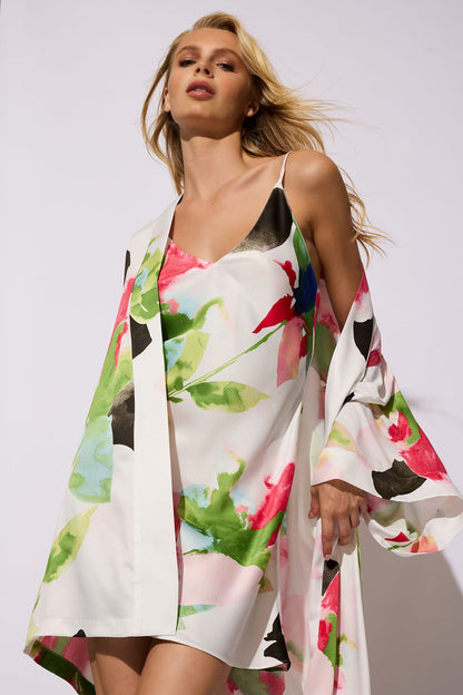 NATORI Calypso Printed Charmeuse Chemise