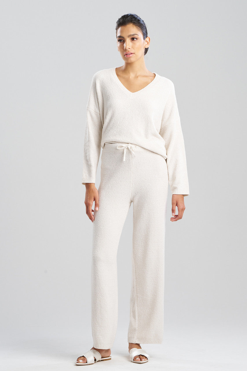 NATORI Buy Aura Heather Chenille Straight Leg Pants in Heather White Opal Online
