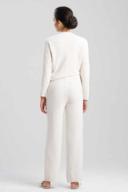 NATORI Buy Aura Heather Chenille Straight Leg Pants in Heather White Opal Online