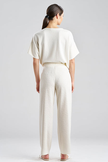 NATORI Quilted Geo Knit Jacquard Straight Leg Pants
