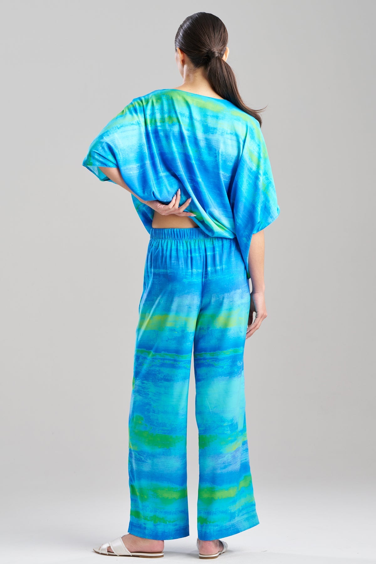 NATORI Aurora Printed Satin Pants