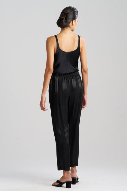 NATORI Buy Satin Jacquard Stripe Pants in Black Online