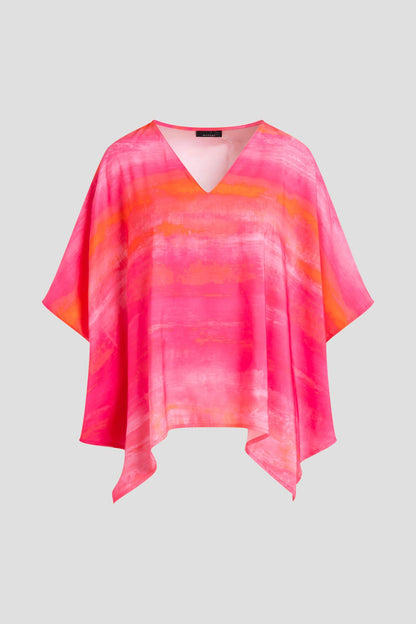 NATORI Aurora Printed Satin Caftan Top