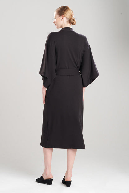 NATORI Buy Cocoon Embroidered Robe in Black Online