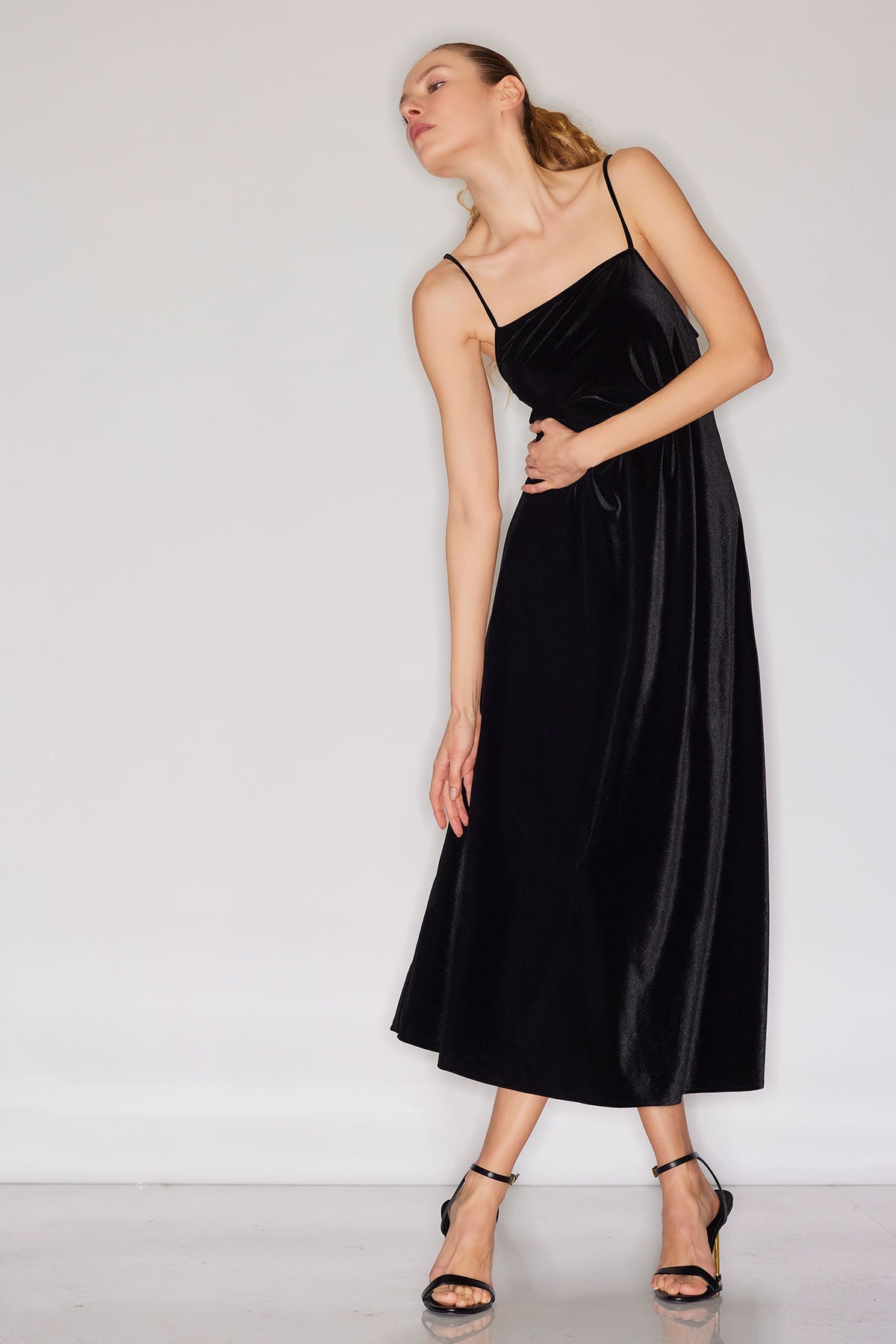 NATORI Natalie Velvet Slip Dress