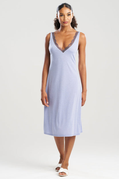 NATORI Dhalia Knit Jersey Lace Gown