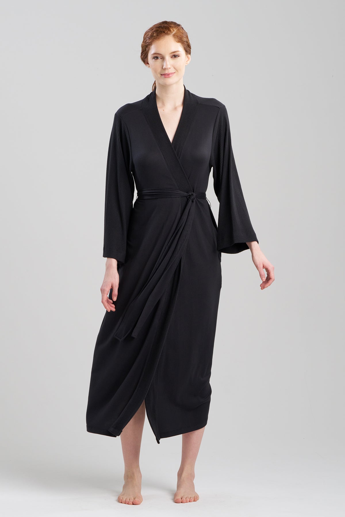 NATORI Buy Eden Rib Knit Dream Robe in Black Online