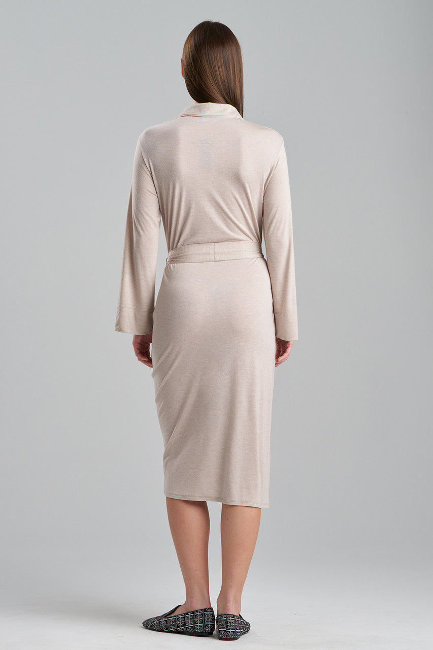 NATORI Buy Shangri-La Embroidered Robe in Heather Cashmere Online