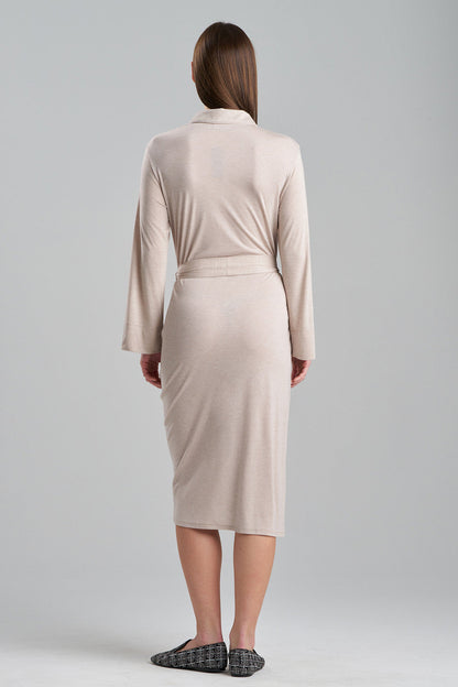NATORI Buy Shangri-La Embroidered Robe in Heather Cashmere Online
